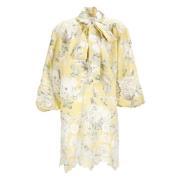 Gele Linnen Jurk met Kantdetails Zimmermann , Yellow , Dames