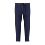 Blauwe denim broek met elastische tailleband White Sand , Blue , Heren