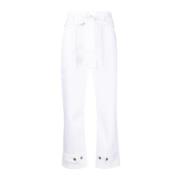 Elegante Witte Katoenen Broek P.a.r.o.s.h. , White , Dames