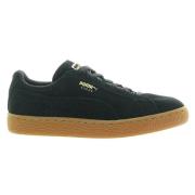 Gouden Klassieke Suède Heart Satin Schoenen Puma , Black , Dames