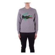 Live Logo Front Grijs Sweater Lacoste , Gray , Heren