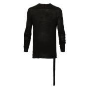 Zwarte T-shirts en Polos met Ruwe Randen Rick Owens , Black , Heren