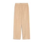 Fluwelen katoenen broek met zakken Max Mara , Beige , Dames