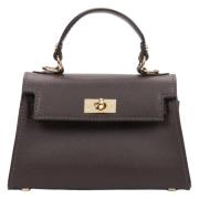 Donkerbruine Satchel Handtas voor Dames gemaakt van Premium Italiaans ...