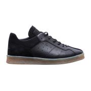 Leren Court Sneakers Ronde Neus Vetersluiting MM6 Maison Margiela , Bl...