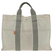 Pre-owned Canvas totes Hermès Vintage , Gray , Unisex