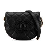 Pre-owned Leather chanel-bags Chanel Vintage , Black , Dames