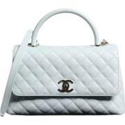 Pre-owned Leather chanel-bags Chanel Vintage , Blue , Dames