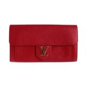 Pre-owned Leather wallets Louis Vuitton Vintage , Red , Dames