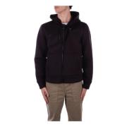 Hooded Jas Zwart Logo Rits Zakken Blauer , Black , Heren