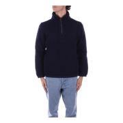 Logo Front Zip Wollen Jas K-Way , Blue , Heren