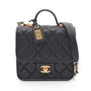 Pre-owned Leather handbags Chanel Vintage , Black , Dames