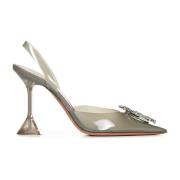 Grijze Slingback Kristal Pumps Amina Muaddi , Gray , Dames