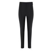 Zwarte geritste crêpe broek Elisabetta Franchi , Black , Dames