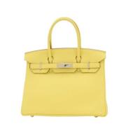 Pre-owned Leather handbags Hermès Vintage , Yellow , Dames