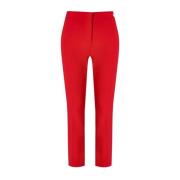 Rode Passie Crêpe Broek met Gouden Band Elisabetta Franchi , Red , Dam...