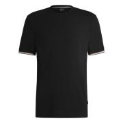 Gestreept mouw katoenen T-shirt Hugo Boss , Black , Heren