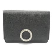 Pre-owned Leather wallets Bvlgari Vintage , Black , Heren