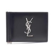 Pre-owned Leather wallets Yves Saint Laurent Vintage , Black , Dames