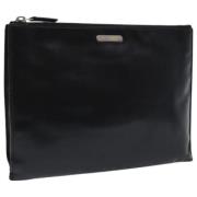 Pre-owned Leather clutches Saint Laurent Vintage , Black , Dames