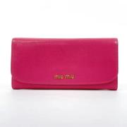 Pre-owned Leather wallets Miu Miu Pre-owned , Pink , Dames