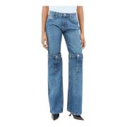 Open-Knie Straight-Leg Jeans Coperni , Blue , Dames