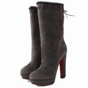 Pre-owned Leather boots Christian Louboutin Pre-owned , Brown , Dames