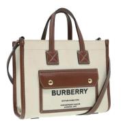 Pre-owned Canvas handbags Burberry Vintage , White , Dames