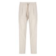 Beige Wol Elastische Taille Broek Briglia , Beige , Heren