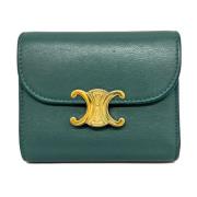 Pre-owned Leather wallets Celine Vintage , Green , Dames