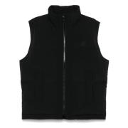 Zwarte Gewatteerde Gilet met Vos Motief Maison Kitsuné , Black , Heren