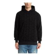 Logo Plain Hoodie Geen Sluiting Philipp Plein , Black , Heren