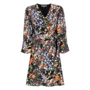 Zwarte Bloemen V-Hals Jurk Hale Bob , Multicolor , Dames