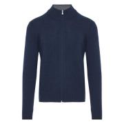 Luxe Cashmere Cardigan met Volledige Rits Gran Sasso , Blue , Heren