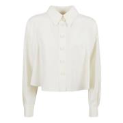 Witte Linnen Viscose Overhemd Jas Fabiana Filippi , White , Dames