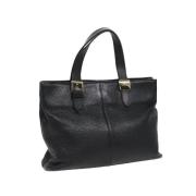 Pre-owned Leather handbags Burberry Vintage , Black , Dames