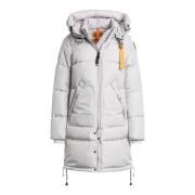 Lange Beer Donsjas met Capuchon Parajumpers , Gray , Dames