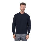 Blauwe Cashmere Crewneck Trui Boss , Blue , Heren