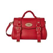 Mini Alexa Rode Leren Handtas Mulberry , Red , Dames