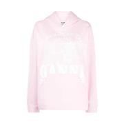 Dieren Oversized Hoodie Nosegay Voorvak Ganni , Pink , Dames