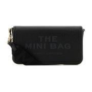 Zwarte leren Mini Crossbody Tas Marc Jacobs , Black , Dames