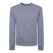 Fox Head Patch Sweaters Maison Kitsuné , Blue , Heren