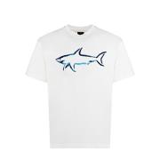 Casual Katoenen T-shirt Paul & Shark , White , Heren