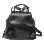 Pre-owned Leather backpacks Burberry Vintage , Black , Dames