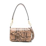 Tas met slangenprint ATP Atelier , Beige , Dames