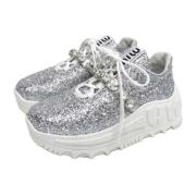 Pre-owned Fabric sneakers Miu Miu Pre-owned , White , Dames