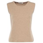 Bruine Wol Kasjmier Mouwloze Top Max Mara , Brown , Dames