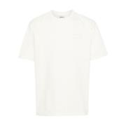 Witte Katoenen T-shirt met Ronde Hals Autry , White , Heren