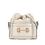 Pre-owned Leather shoulder-bags Gucci Vintage , White , Dames