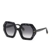 Zwarte Acetaat Zonnebril Degraded Philipp Plein , Black , Dames